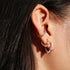 Silver Heart Clasp Huggie Hoop Earrings